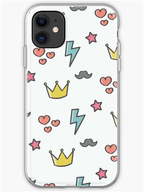 Funda De IPhone Con La Obra Pattern Crown And Hearts And Moustache De