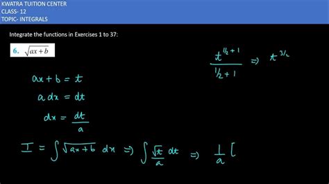 Integrate The Functions 6 Integrate Root Ax B Ex 7 2 Class 12