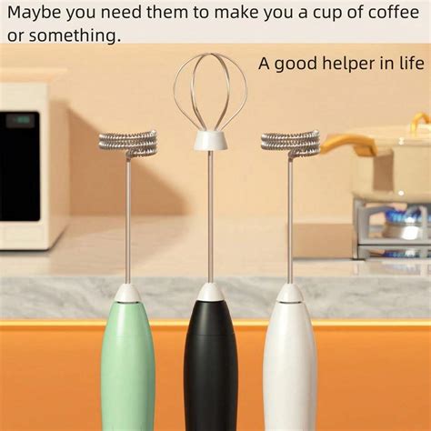 1 Pack Electric Milk Frother USB Rechargeable Two Stirring Heads For