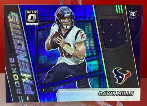 Donruss Optic Davis Mills Rookie Phenoms Blue Hyper Prizm Patch