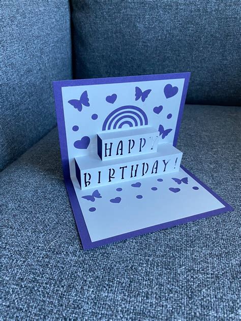 Carte De Joyeux Anniversaire Pop Up Diy Silhouette Mod Le De Carte