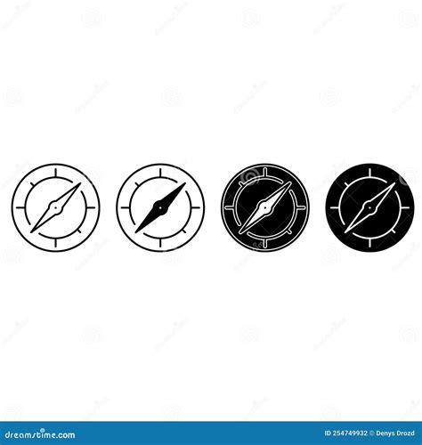 Compass Icon Vector Set Adventure Illustration Sign Collection Hike