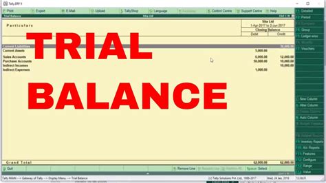 How To Check Trial Balance In Tally Erp9 In English YouTube