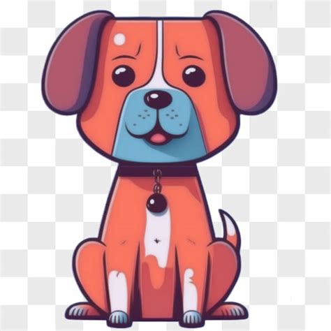 Baixe Cachorro De Desenho Animado Coleira Laranja Listrada PNGs