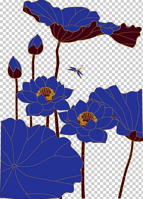 Nelumbo Nucifera Euclidean PNG Clipart Art Blue Branch