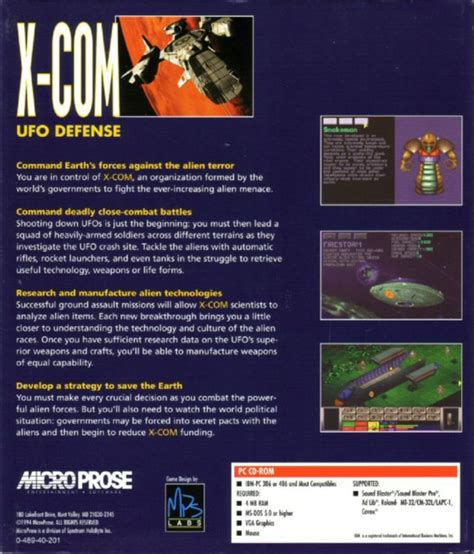 X UFO Defense 1994 DOS Box Cover Art MobyGames