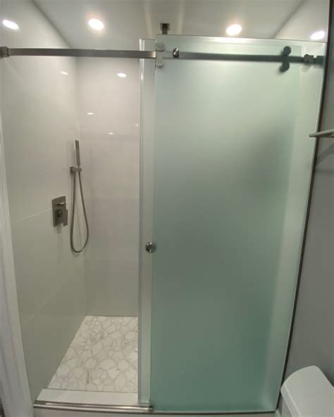 Modern Shower With 24x48 Tiles And Mosaic Waterfall Modern Bathroom