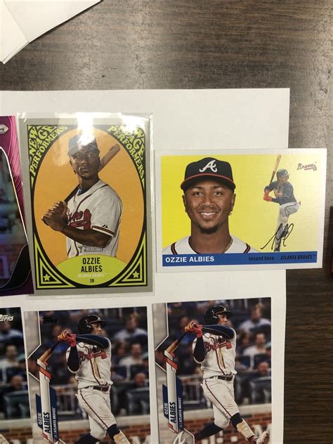 St Bowman Chrome Ozzie Albies Bcp Lit Pink Prizm Sp Atlanta