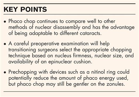 Chopping techniques in cataract surgery : Current Opinion in Ophthalmology