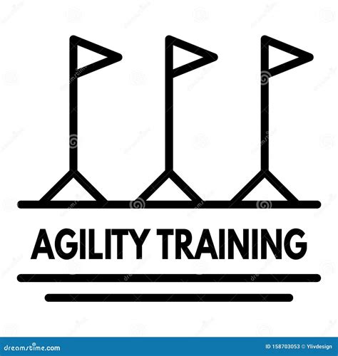 Agility Training Logo Outline Style Stock Vector Illustration Of