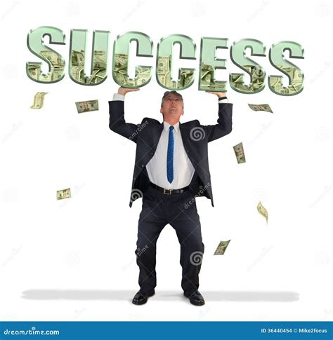 Business Man Holding Success Filled With Money Stock Photo Image Of