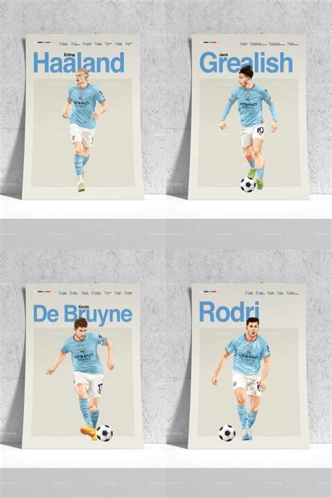 Football Poster Set Of 4 Featuring A Mid Century Modern Design Style