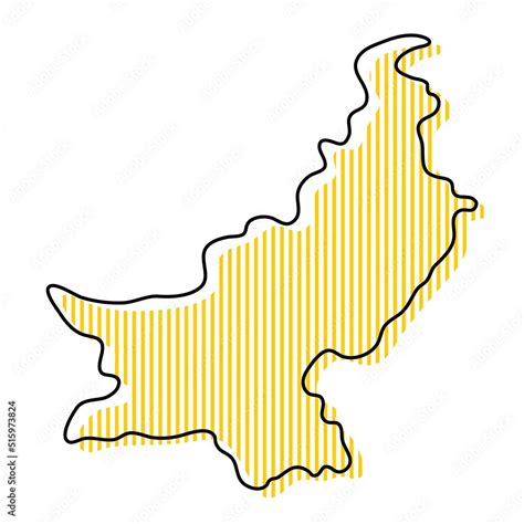 Stylized simple outline map of Pakistan icon. Stock Vector | Adobe Stock