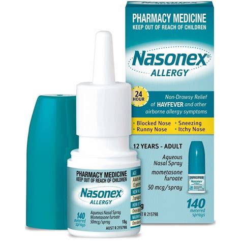 Nasonex Allergy Nasal Spray Packaging Type Plastic Bottle Carton Box