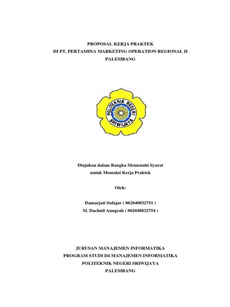 Contoh Proposal Magang Pt Pertamina Patra Niaga Pdf