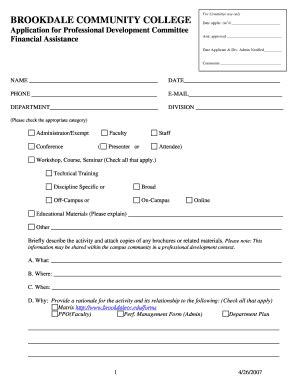 Fillable Online Request Form Brookdale Community College Fax Email