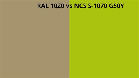 Ral 1020 Vs Ncs S 1070 G50y Ral Colour Chart Uk