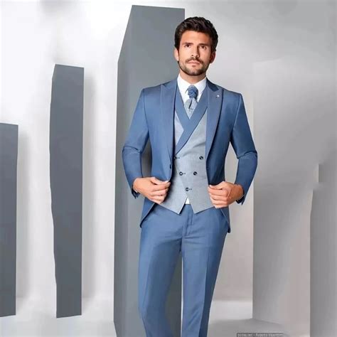 Costumes De Mariage Pi Ces Pour Hommes Blazer Pantalon En Mail Revers