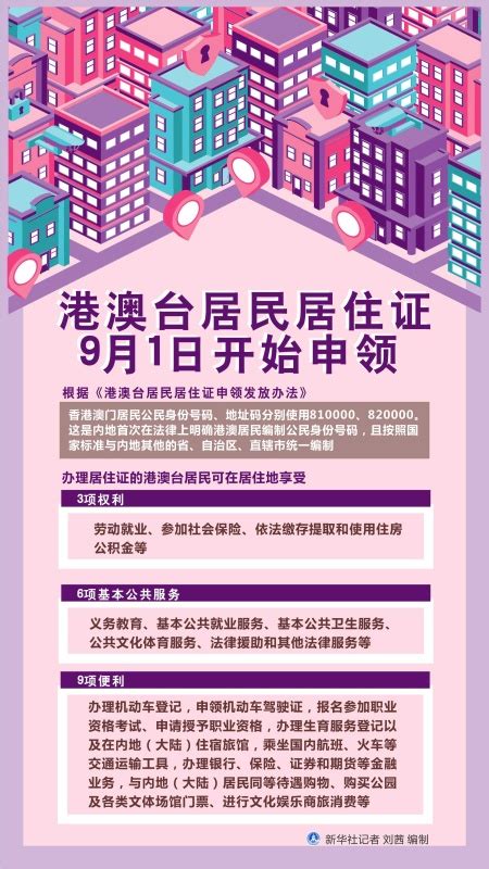 图表：港澳台居民居住证9月1日开始申领图解图表中国政府网