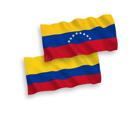 Venezuela and Colombia Two Flags Textile Cloth, Fabric Texture Stock ...