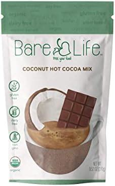 Amazon Bare Life Dairy Free Coconut Hot Cocoa Mix Pouch Gluten Free Vegan USDA