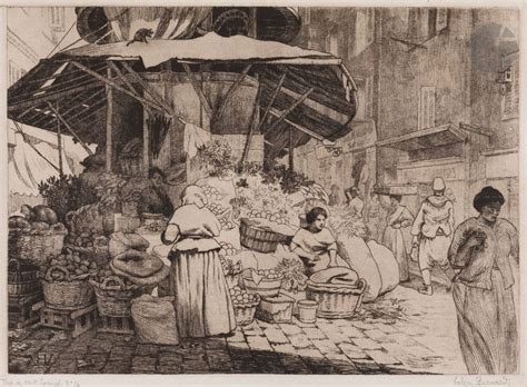 Valère Bernard Valère Bernard 1860 1936 Marché à Marseille Rue de