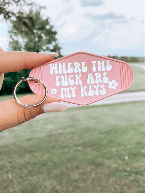 Where The Fuck Are My Keys Retro Motel Keychain Colorful Keychain
