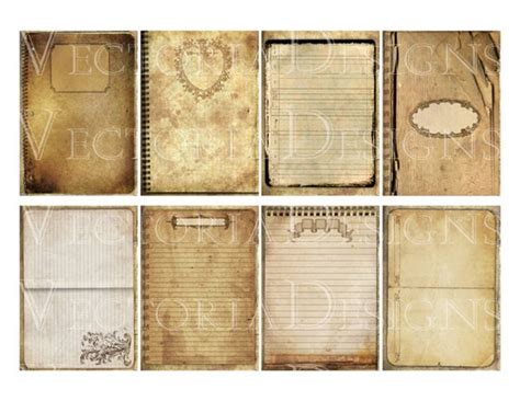 Vintage Notebook Paper Atc Notebook Digital Background Etsy Australia