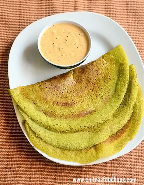 Palak Dosa Spinach Dosa Keerai Dosai Recipe Chitras Food Book