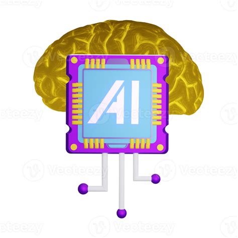 Brain Circuit 3d Render Ai Robot Icon 26797632 Png