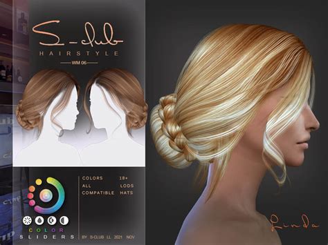 The Sims 4 Braid Bun Hairstyle By S Club The Sims Book