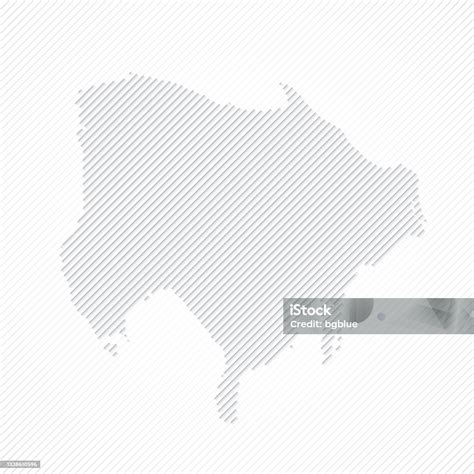 Djerba Map Designed With Lines On White Background Stock Illustration ...