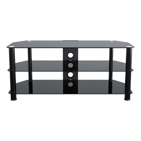 Kst114bbcm Glass Corner Tv Stand With Cable Management Mahara Home