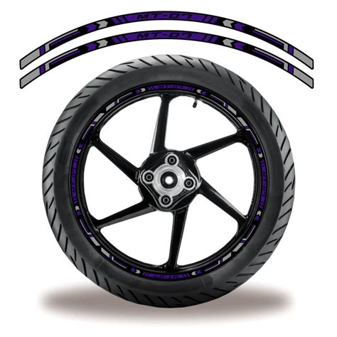 Friso De Roda Adesivo Refletivo Yamaha Mt03 Roxo E Preto Adesivos