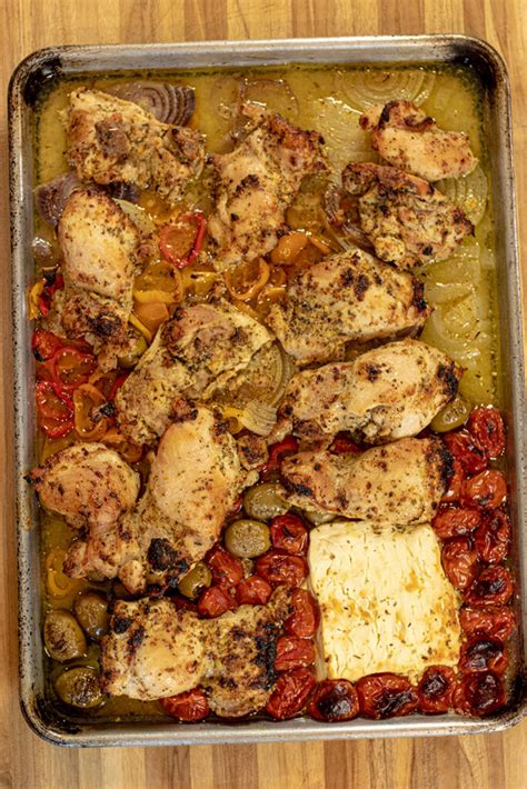 Greek Sheet Pan Chicken Dinner Dimitras Dishes