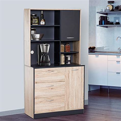 HOMCOM 67 Freestanding Buffet With Hutch Kitchen Pantry Storage