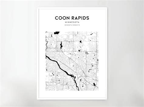 Coon Rapids Map Poster Coon Rapids Map Print Wall Art Mn | Etsy