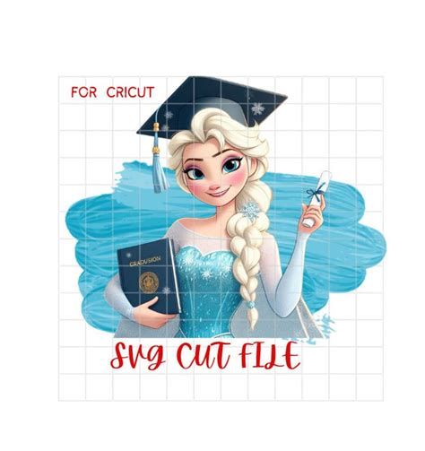 Elsa Graduation Hat Printable Svg For Cricut Etsy Uk