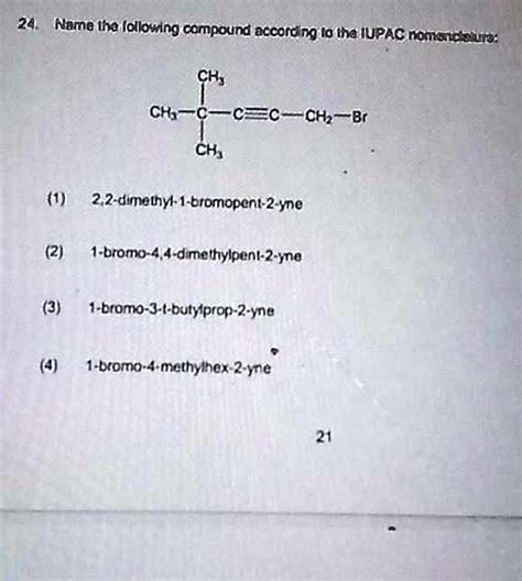 SOLVED Name The Following Compound According To The IUPAC Nomenclature