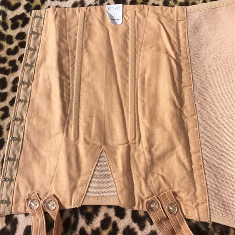 French S Woman Silk Satin NUDE CORSET GIRDLE Rem Gem