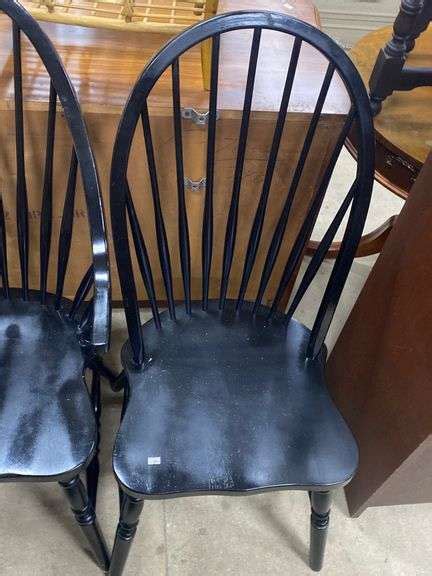 (6) Modern Black Windsor Chairs - Dixon's Auction at Crumpton