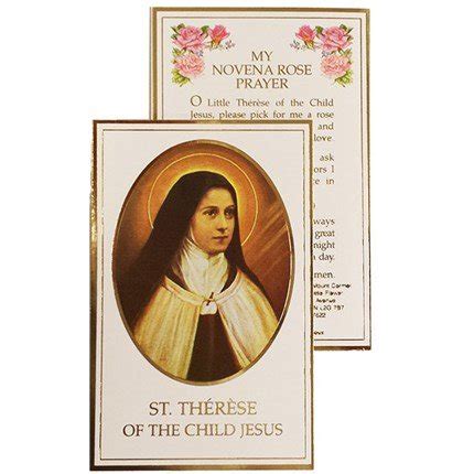 St. Therese Of Lisieux Prayer Card