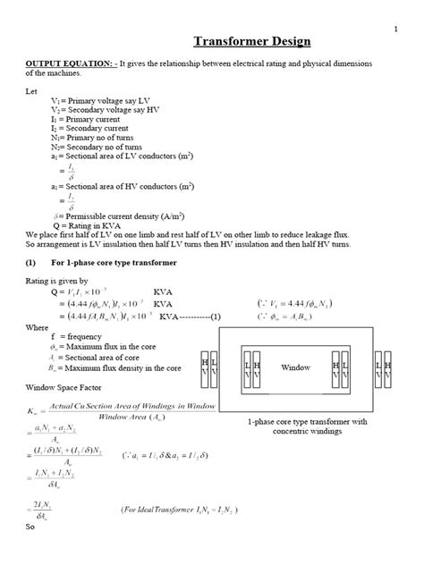 Transformer Design | PDF | Transformer | Electrical Engineering