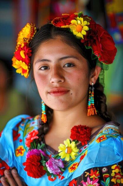 Premium Photo A Vibrant Portrait Capturing The Beauty Of A Young Mexican Woman