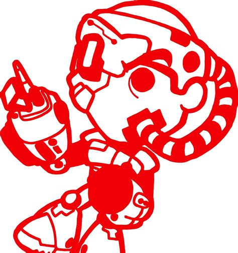 Baby Cyborg 7 Red Vinyl Decal Car Window Laptop Wall