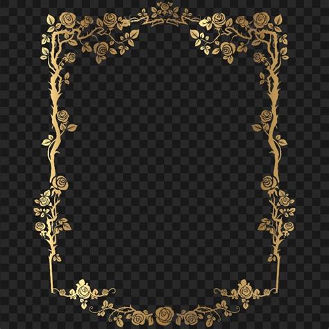 Floral Gold Frame Border FREE PNG Citypng