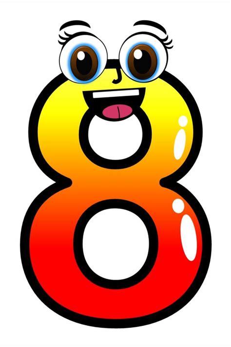 The Number Eight With Eyes And Tongue Sticking Out From It S Center In