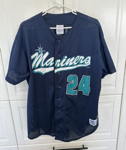 Ken Griffey Jr MLB SEATTLE MARINER 24 Throwback JERSEY Large XL EBay