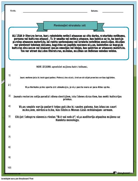 Allusion Darblapa Storyboard Por Lv Examples