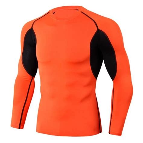 Tee Shirt De Sport Pour Homme Manches Longues Haut De Compression Base Layer Séchage Rapide Tc89